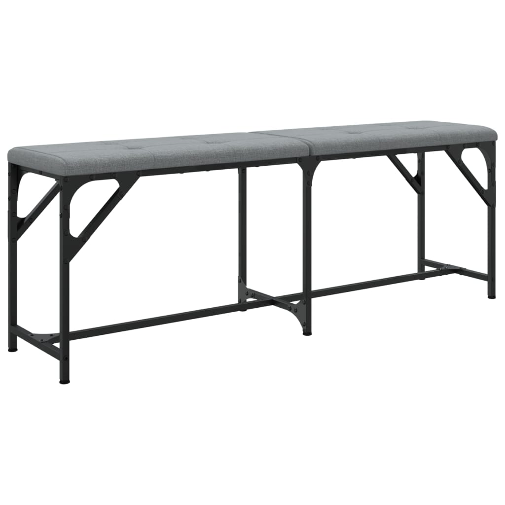 Πάγκος Τραπεζαρίας Ανοιχτό Γκρι 124x32x45 εκ. Ατσάλι / Ύφασμα