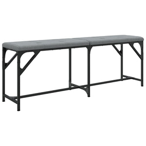 Πάγκος Τραπεζαρίας Ανοιχτό Γκρι 124x32x45 εκ. Ατσάλι / Ύφασμα