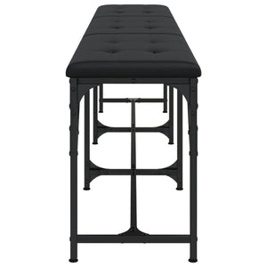 Πάγκος Τραπεζαρίας Μαύρος 186x32x45 εκ. Ατσάλι/Συνθετικό Δέρμα
