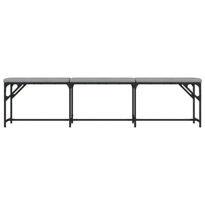 Πάγκος Τραπεζαρίας Ανοιχτό Γκρι 186x32x45 εκ. Ατσάλι / Ύφασμα - Pakobazaar