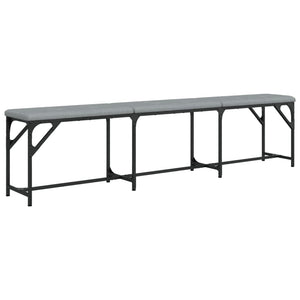 Πάγκος Τραπεζαρίας Ανοιχτό Γκρι 186x32x45 εκ. Ατσάλι / Ύφασμα - Pakobazaar