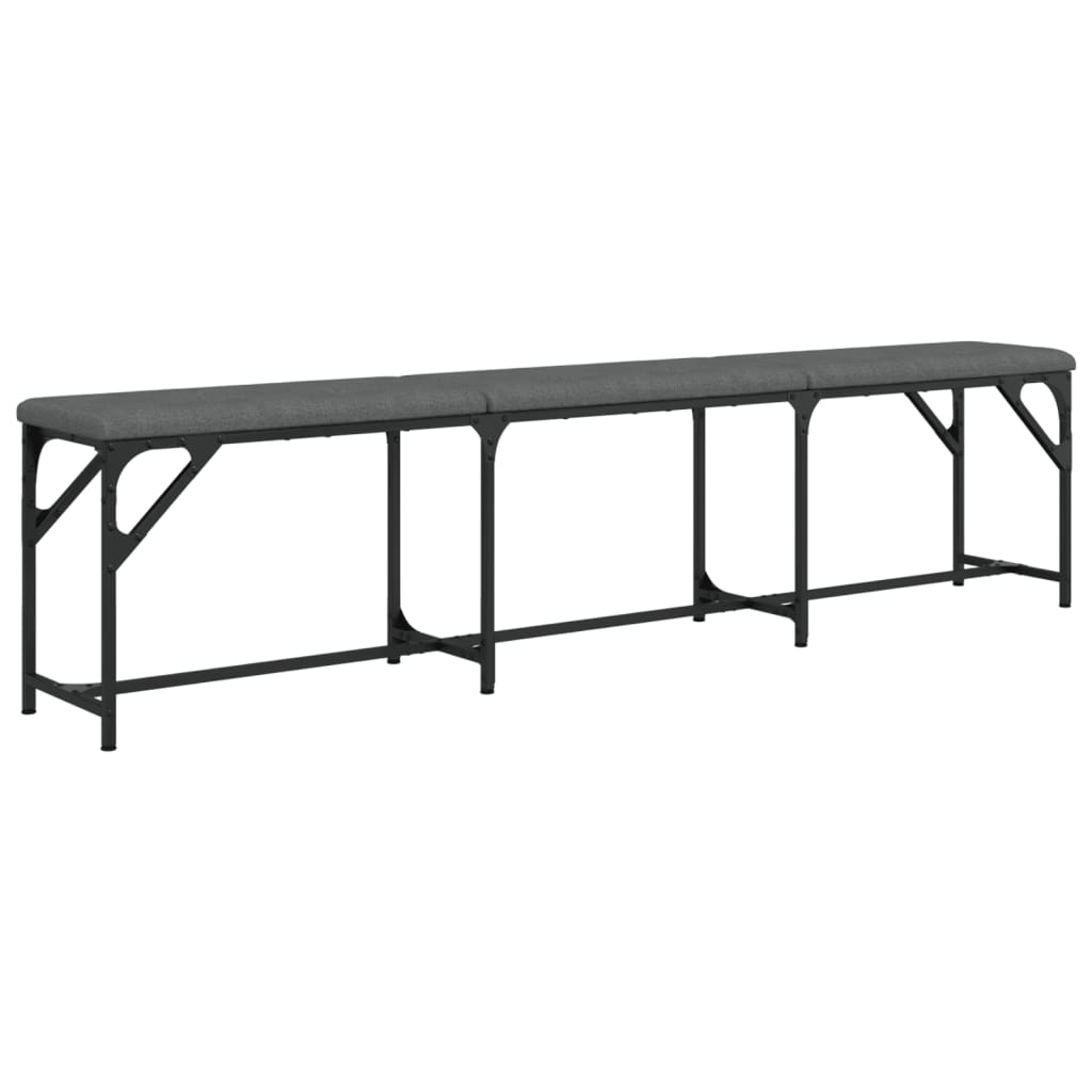 Πάγκος Τραπεζαρίας Σκούρο Γκρι 186x32x45 εκ. Ατσάλι / Ύφασμα