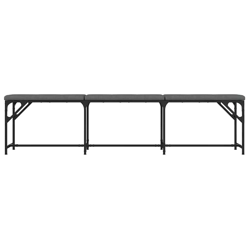 Πάγκος Τραπεζαρίας Σκούρο Γκρι 186x32x45 εκ. Ατσάλι / Ύφασμα