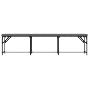 Πάγκος Τραπεζαρίας Σκούρο Γκρι 186x32x45 εκ. Ατσάλι / Ύφασμα