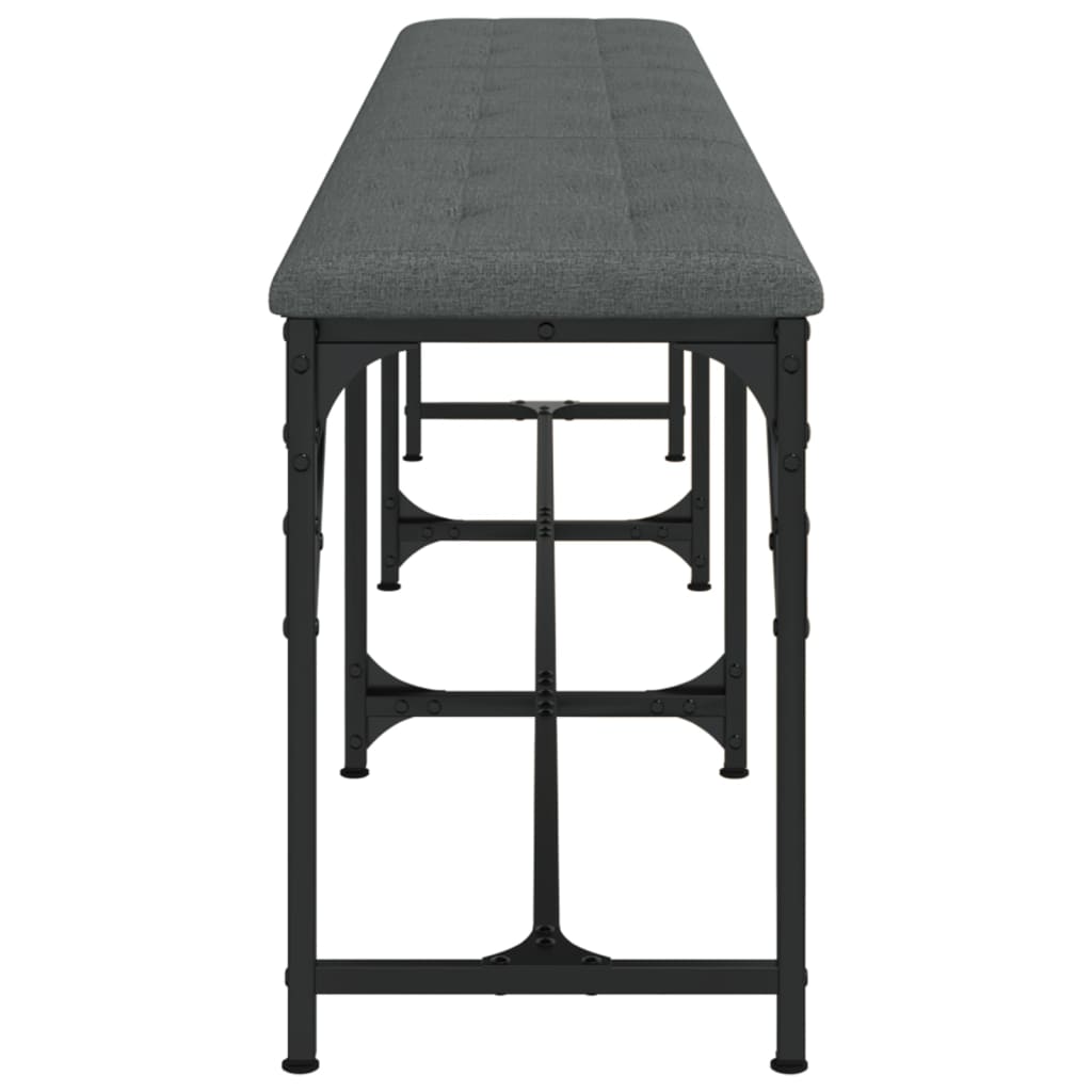 Πάγκος Τραπεζαρίας Σκούρο Γκρι 186x32x45 εκ. Ατσάλι / Ύφασμα