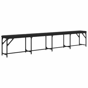 Πάγκος Τραπεζαρίας Μαύρος 248x32x45 εκ. Ατσάλι/Συνθετικό Δέρμα - Pakobazaar