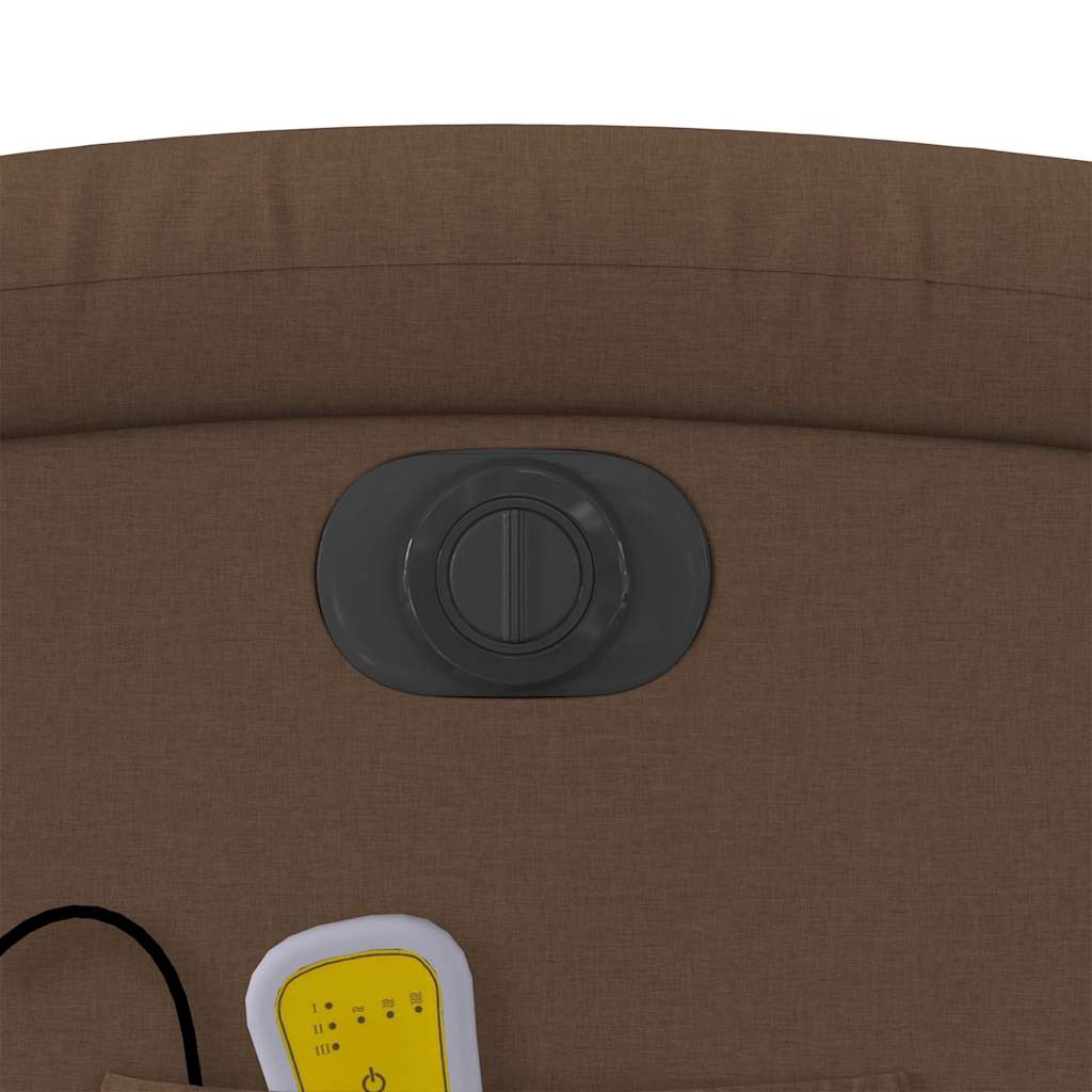 Πολυθρόνα Μασάζ Ηλεκτρική Ανακλινόμενη Καφέ Υφασμάτινη