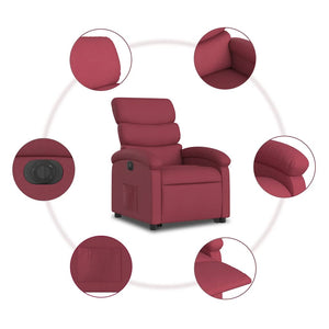 Πολυθρόνα Ηλεκτρική Ανακλ. Μπορντό Υφασμάτινη