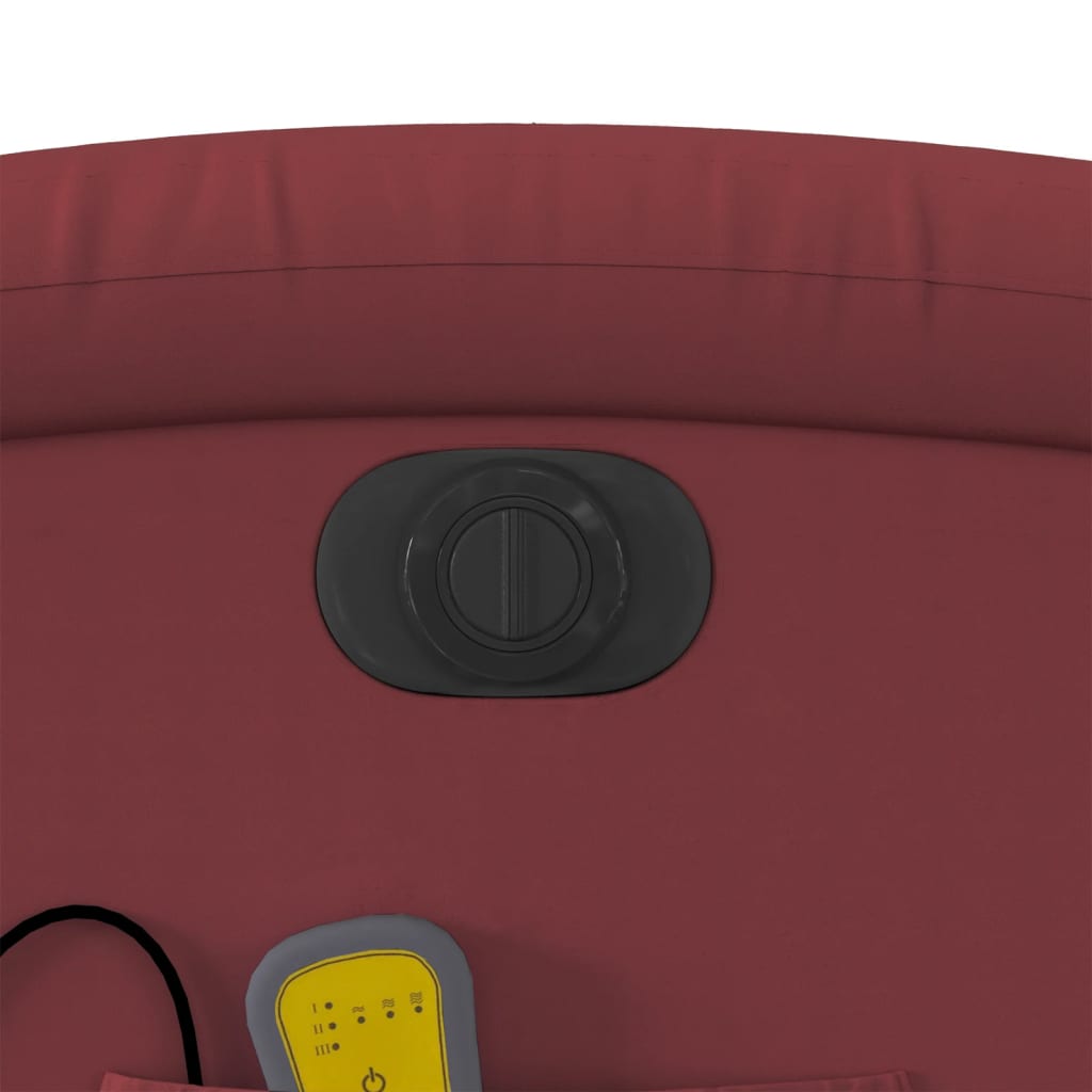 Πολυθρόνα Μασάζ Ανακλινόμενη Ηλεκτρική Μπορντό Συνθετικό Δέρμα