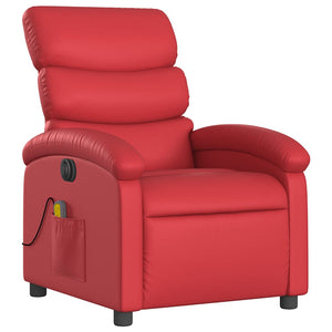 Πολυθρόνα Μασάζ Ανακλινόμενη Ηλεκτρική Κόκκινη Συνθετικό Δέρμα