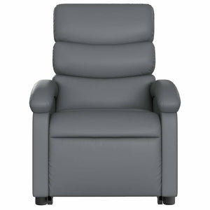 Πολυθρόνα Ανακλινόμενη με Ανύψωση Γκρι Συνθετικό Δέρμα