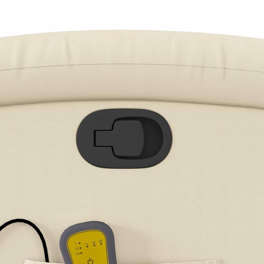 Πολυθρόνα Μασάζ Ανακλινόμενη με Ανύψωση Κρεμ Συνθετικό Δέρμα