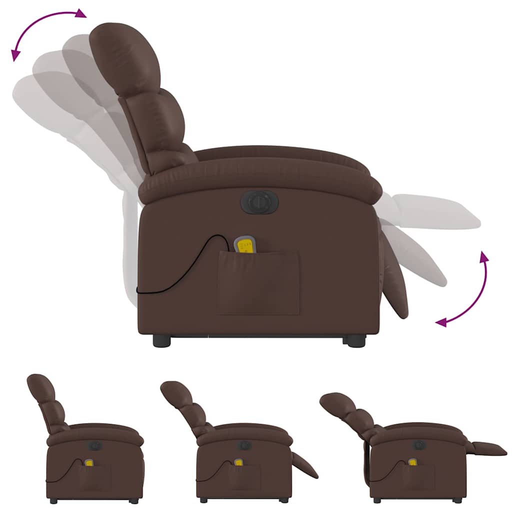 Πολυθρόνα Μασάζ Ηλεκ Ανακλινόμενη με Ανύψωση Συνθετικό Δέρμα