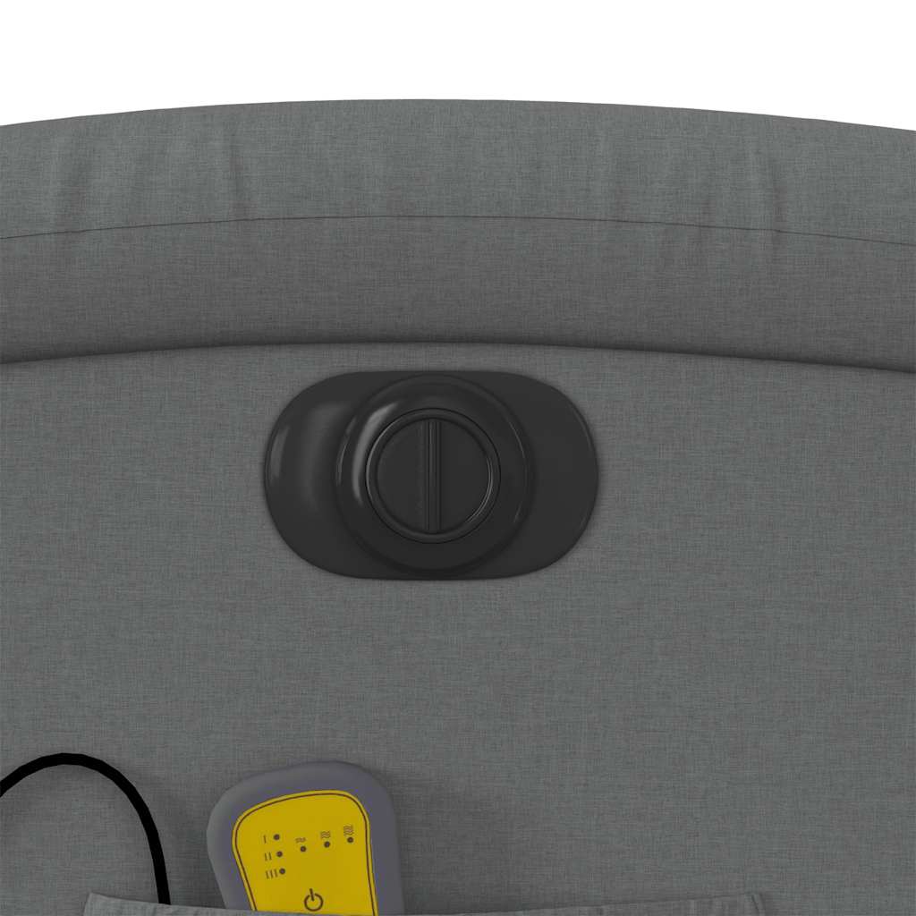 Πολυθρόνα Μασάζ Ανακλινόμενη Ηλεκτρική Σκούρο Γκρι Υφασμάτινη