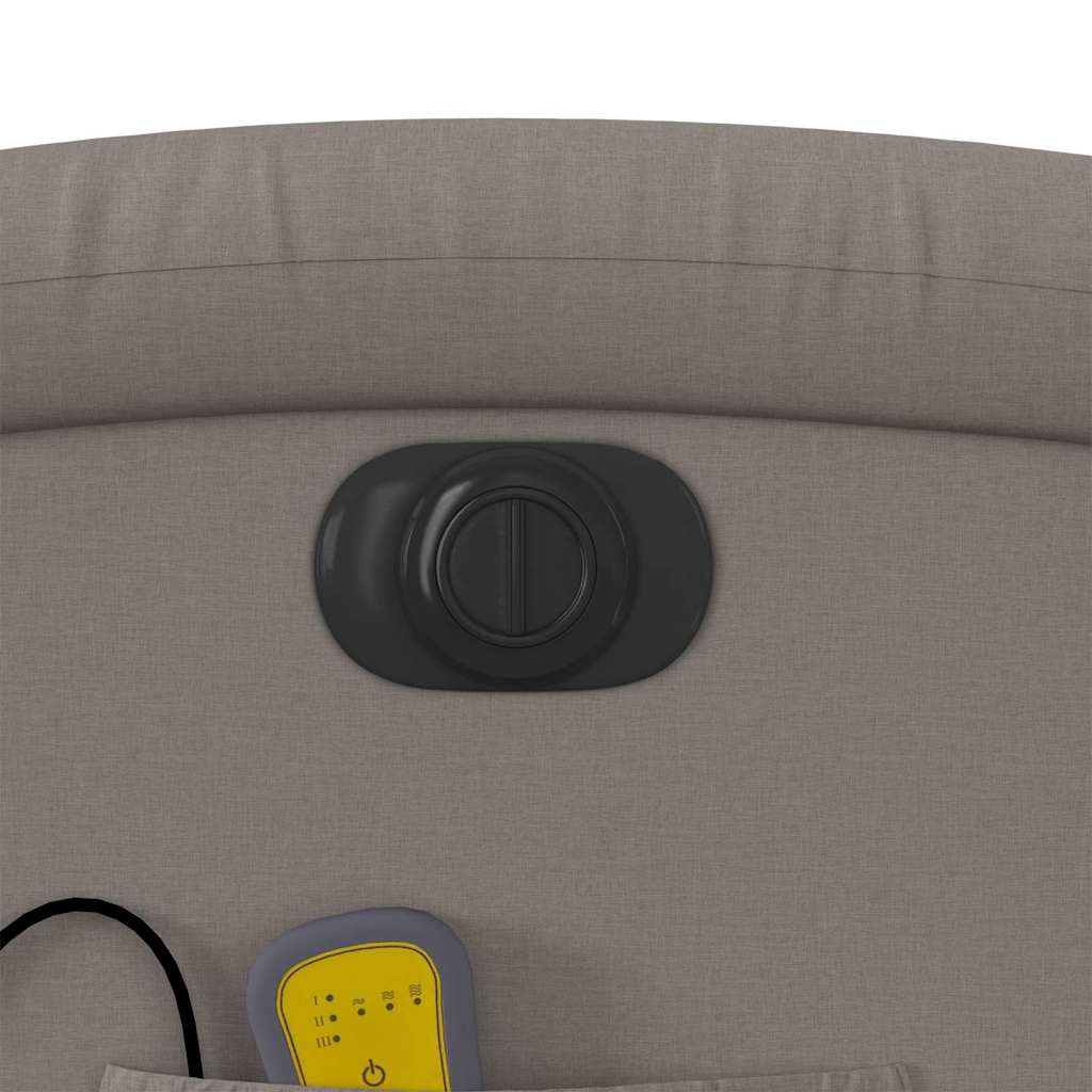 Πολυθρόνα Μασάζ Ηλεκτρική Ανακλινόμενη Taupe Υφασμάτινη - Pakobazaar