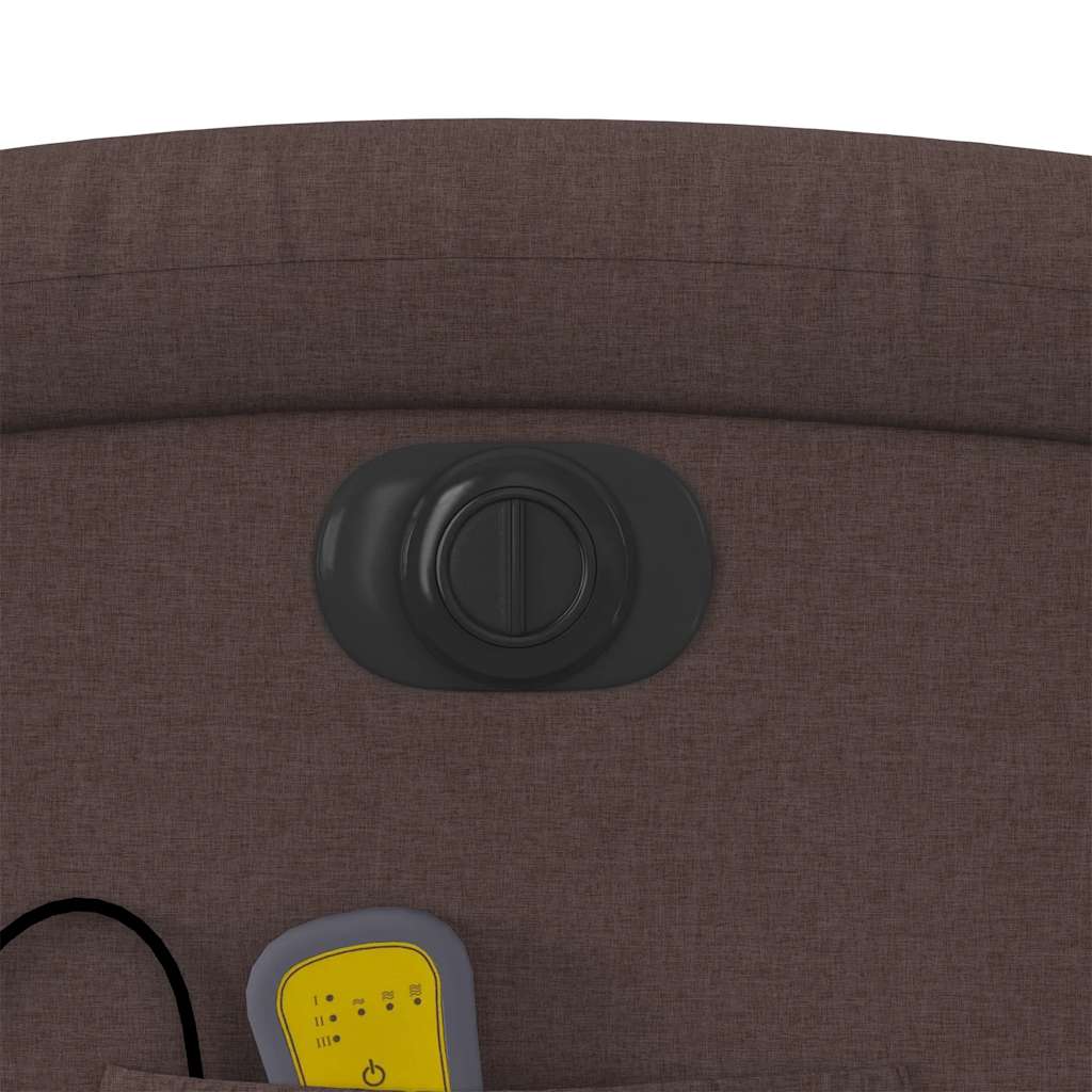 Πολυθρόνα Μασάζ Ηλεκ. Ανακλινόμενη Ανύψωση Σκ. Καφέ Υφασμάτινη