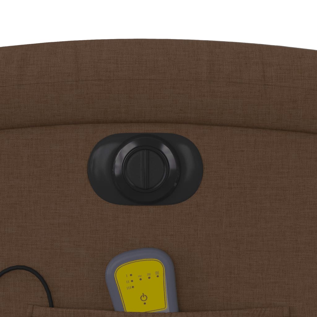 Πολυθρόνα Μασάζ Ηλεκτρική Ανακλινόμενη Καφέ Υφασμάτινη