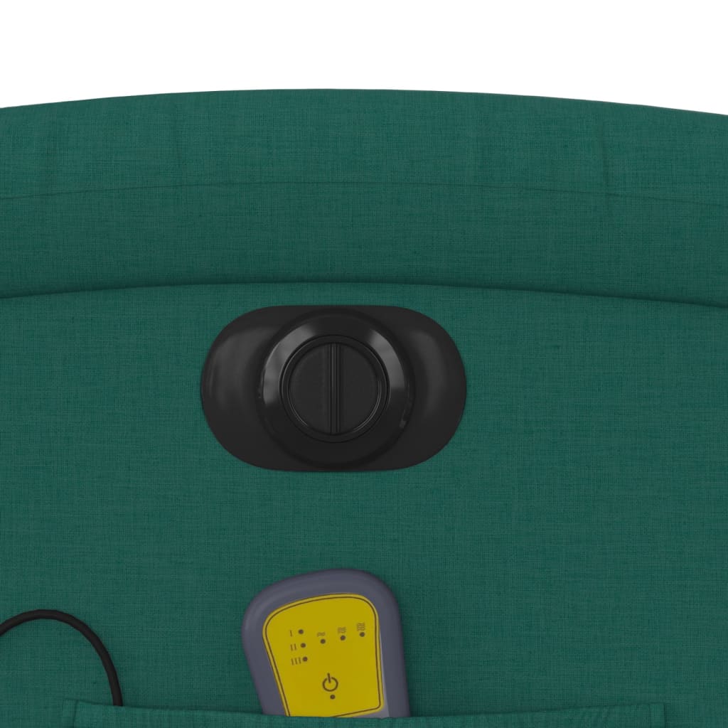 Πολυθρόνα Μασάζ Ηλεκτρική Ανακλινόμενη Σκ. Πράσινο Υφασμάτινη