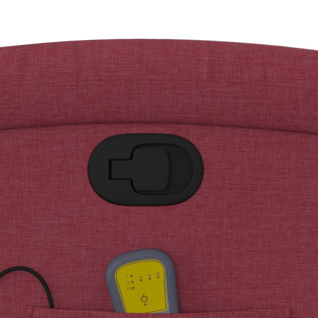 Πολυθρόνα Μασάζ Ανακλινόμενη με Ανύψωση Μπορντό Υφασμάτινη