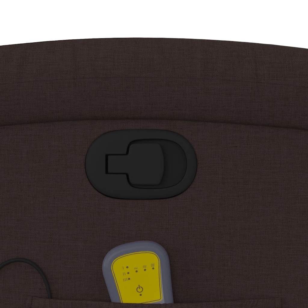 Πολυθρόνα Μασάζ Ανακλινόμενη με Ανύψωση Σκούρο Καφέ Υφασμάτινη