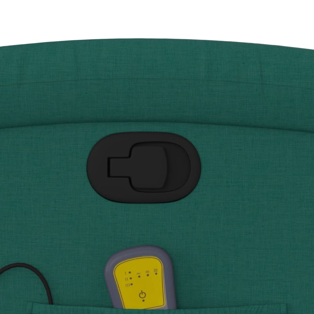 Πολυθρόνα Μασάζ Ανακλινόμενη με Ανύψωση Σκούρο Πράσινη Υφασμ.