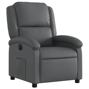 Πολυθρόνα Ηλεκτρική Ανακλινόμενη Γκρι από Συνθετικό Δέρμα