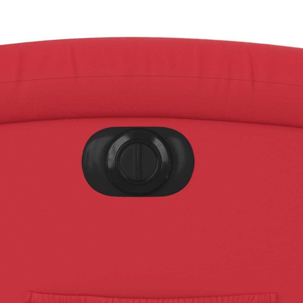 Πολυθρόνα Ανακλινόμενη Ηλεκτρική Κόκκινη από Συνθετικό Δέρμα