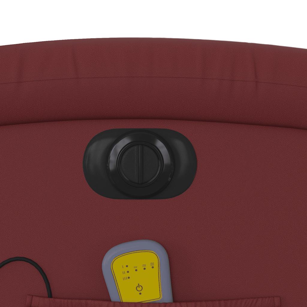 Πολυθρόνα Μασάζ Ανακλινόμενη Ηλεκτρική Μπορντό Συνθετικό Δέρμα - Pakobazaar