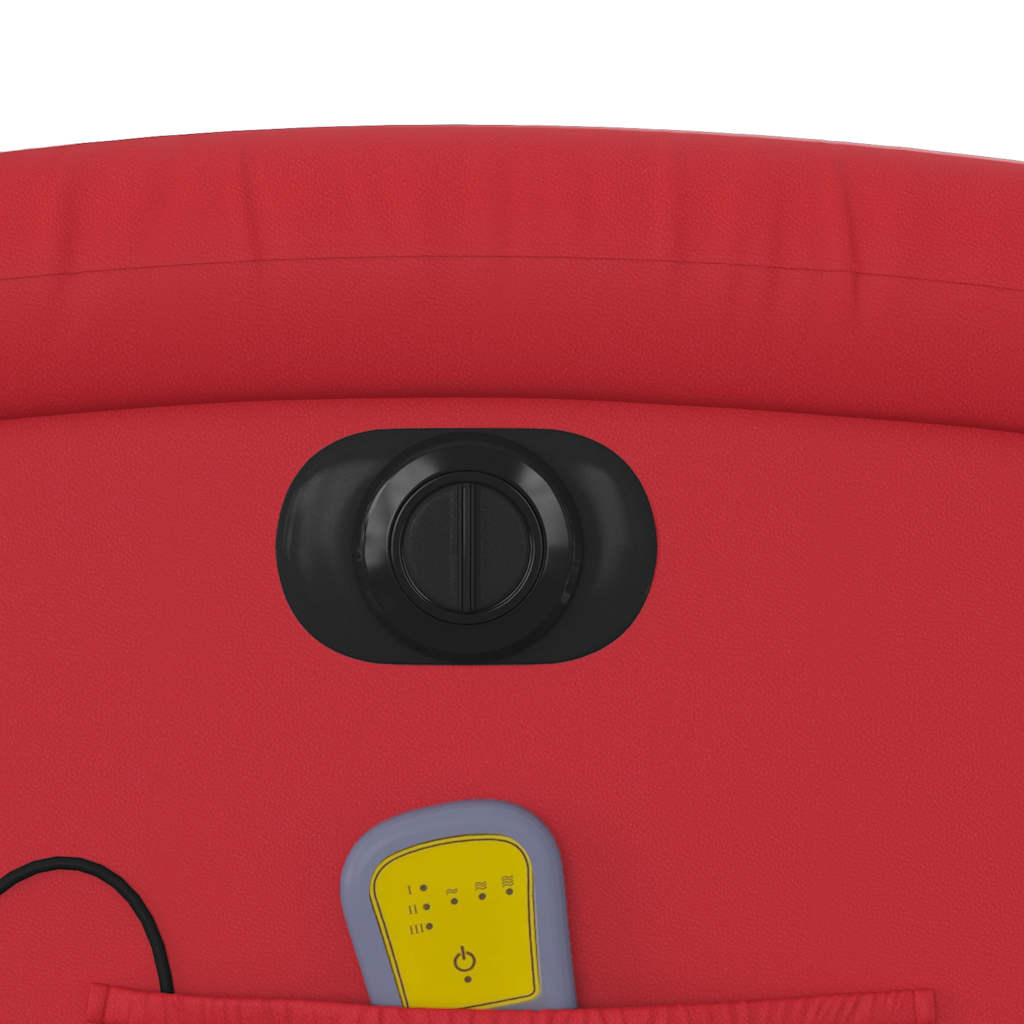 Πολυθρόνα Μασάζ Ανακλινόμενη Ηλεκτρική Κόκκινη Συνθετικό Δέρμα