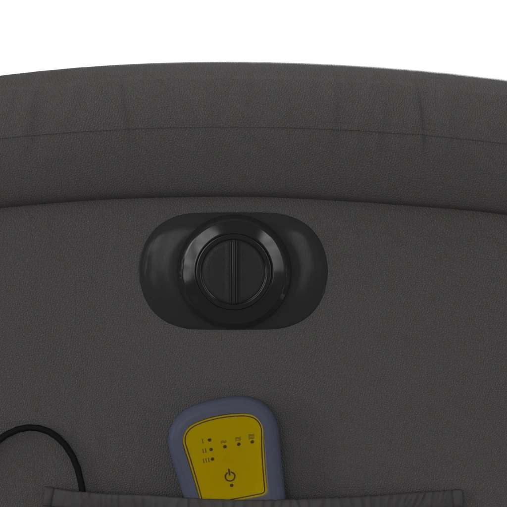 Πολυθρόνα Μασάζ Ανακλινόμενη Ηλεκτρική Γκρι Γνήσιο ΔέρμαΓκρι
