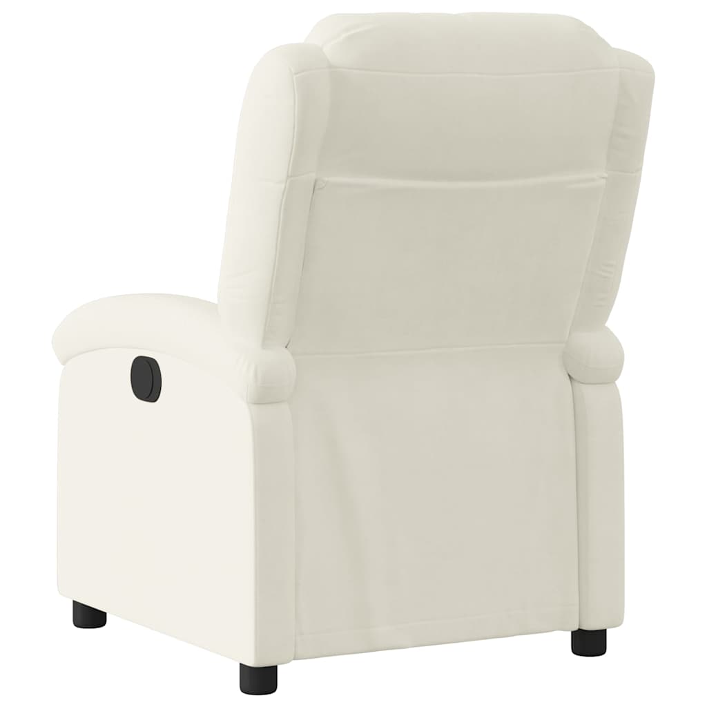 Πολυθρόνα Ανακλινόμενη Ηλεκτρική Κρεμ Βελούδινη