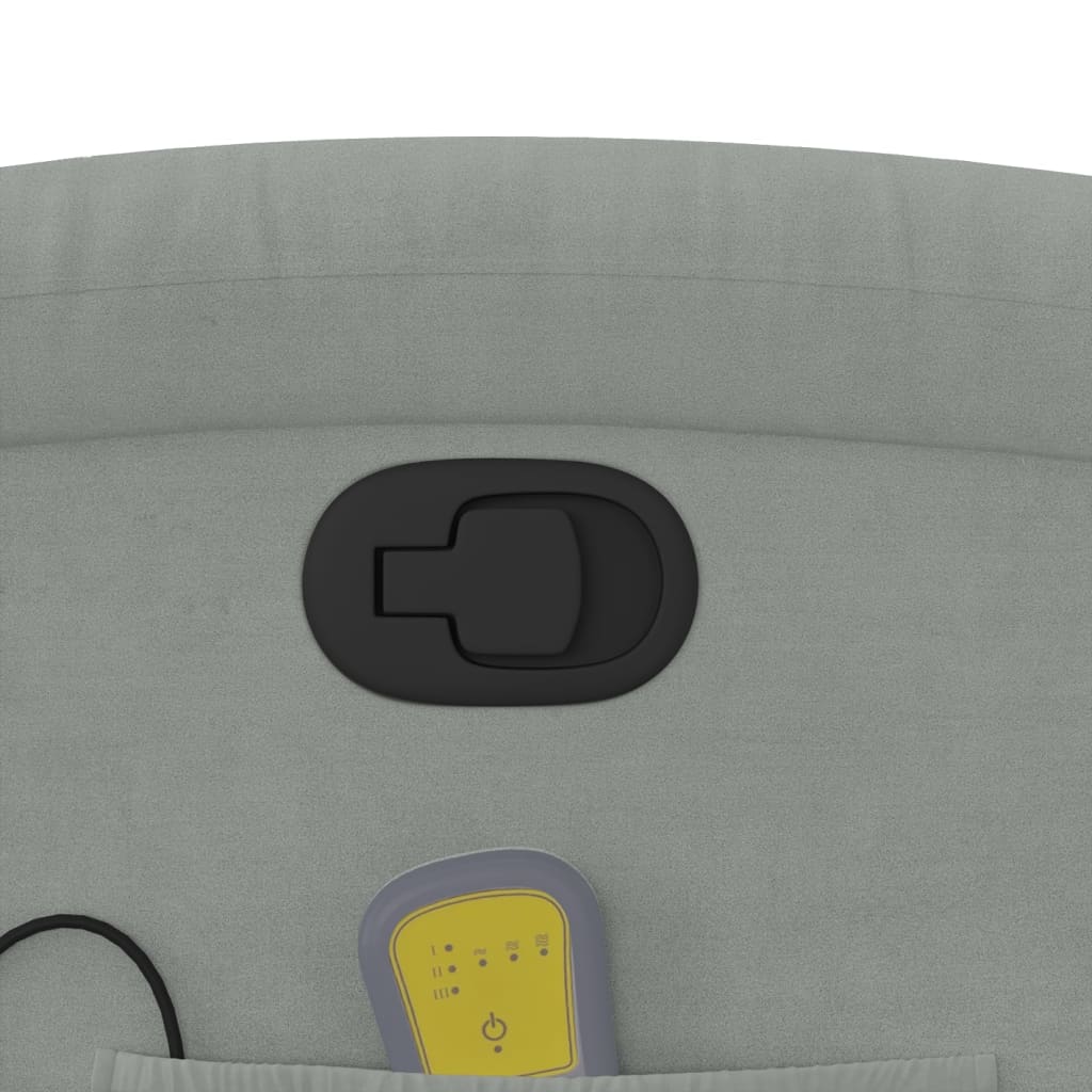 Πολυθρόνα Μασάζ Ανακλινόμενη με Ανύψωση Ανοιχτό Γκρι Βελούδινη