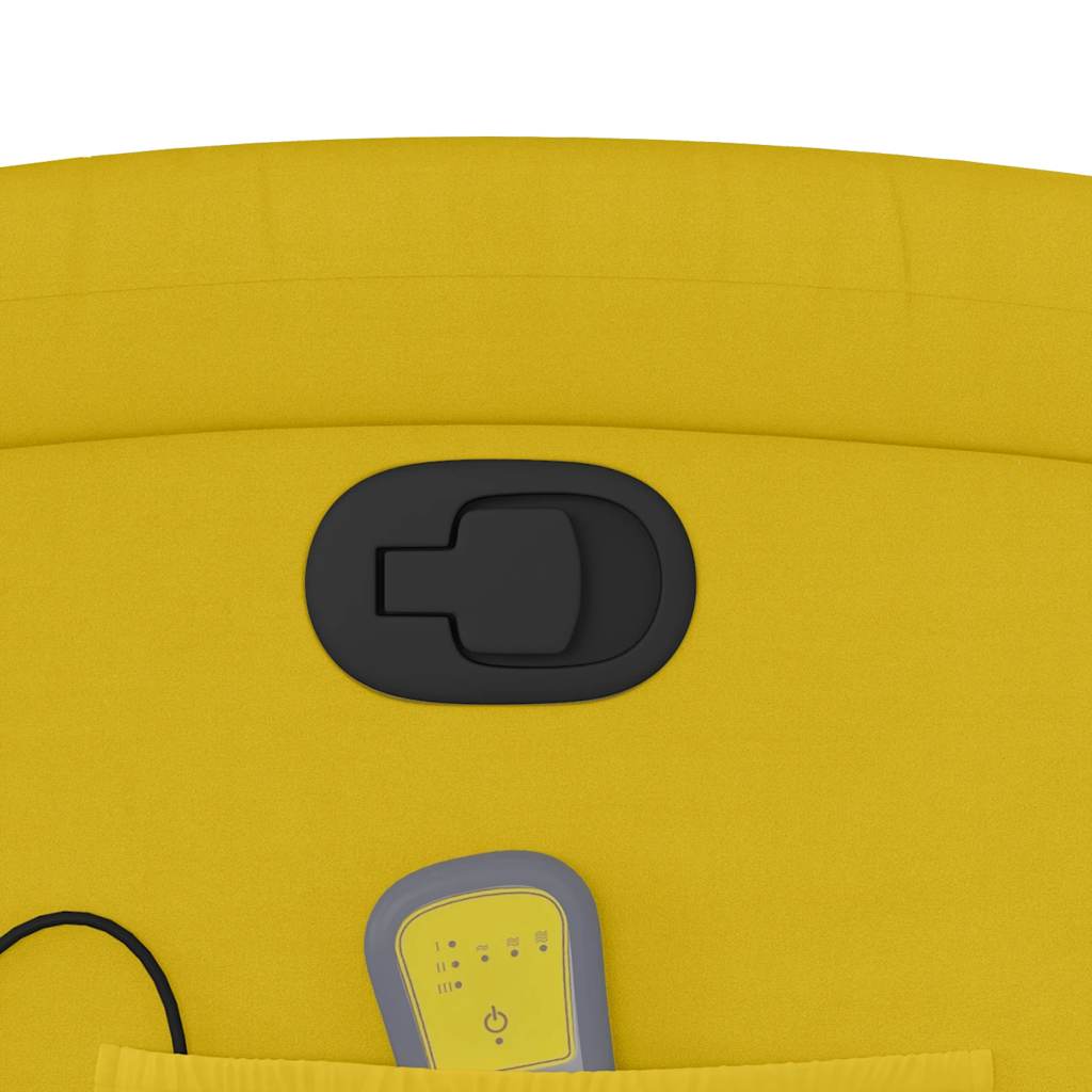 Πολυθρόνα Μασάζ Ανακλινόμενη με Ανύψωση Κίτρινη Βελούδινη