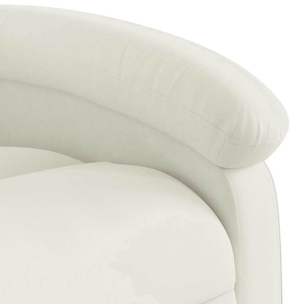 Πολυθρόνα Ηλεκ. Ανακλινόμενη με Ανύψωση Κρεμ Βελούδο