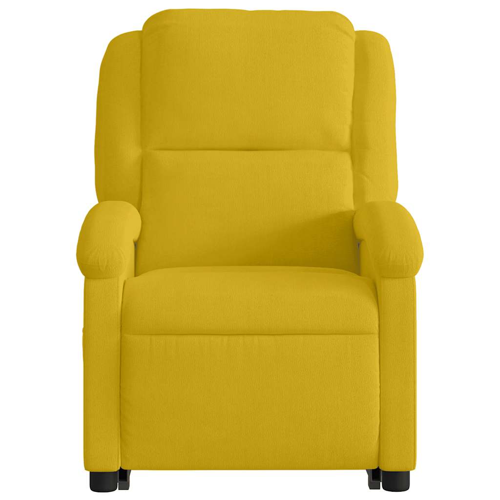 Πολυθρόνα Μασάζ Ηλεκ. Ανακλινόμενη με Ανύψωση Κίτρινο Βελούδινη