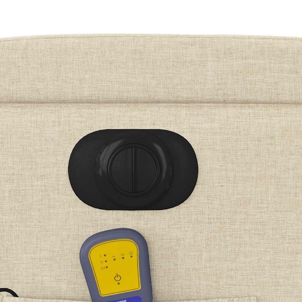 Πολυθρόνα Μασάζ Ανακλινόμενη Ηλεκτρική Κρεμ Υφασμάτινη