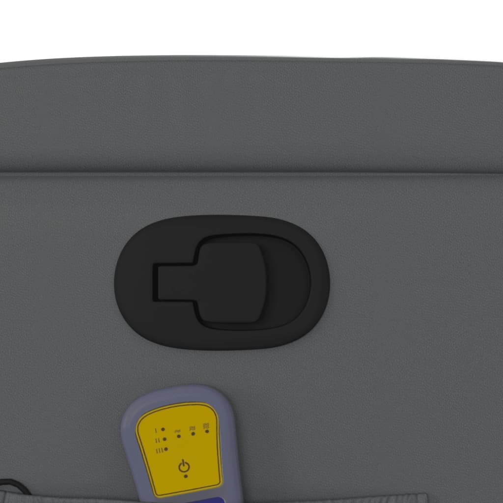 Πολυθρόνα Μασάζ Ανακλινόμενη με Ανύψωση Γκρι Συνθετικό Δέρμα