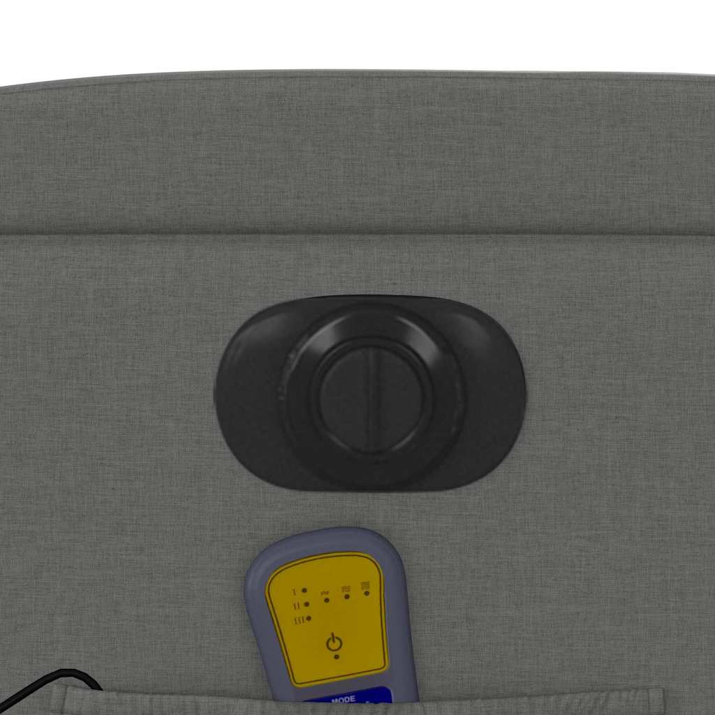 Πολυθρόνα Μασάζ Ανακλινόμενη Ηλεκτρική Σκούρο Γκρι Υφασμάτινη