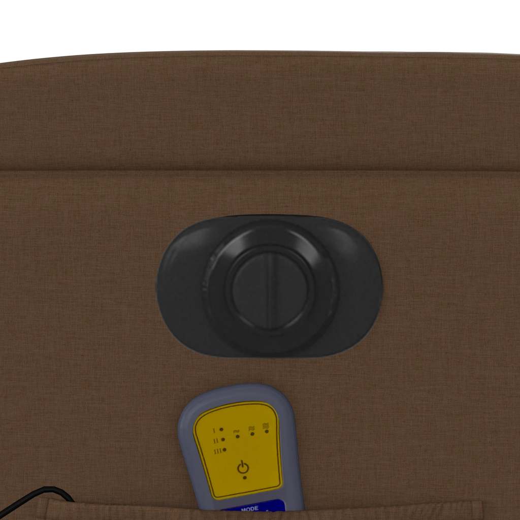 Πολυθρόνα Μασάζ Ηλεκτρική Ανακλινόμενη Καφέ Υφασμάτινη - Pakobazaar