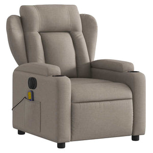 Πολυθρόνα Μασάζ Ηλεκτρική Ανακλινόμενη Taupe Υφασμάτινη
