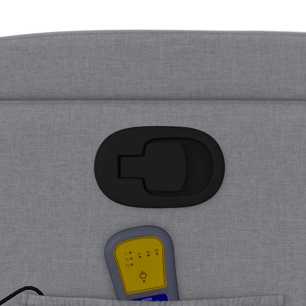 Πολυθρόνα Μασάζ Ανακλινόμενη με Ανύψωση Ανοιχτό Γκρι Υφασμάτινη