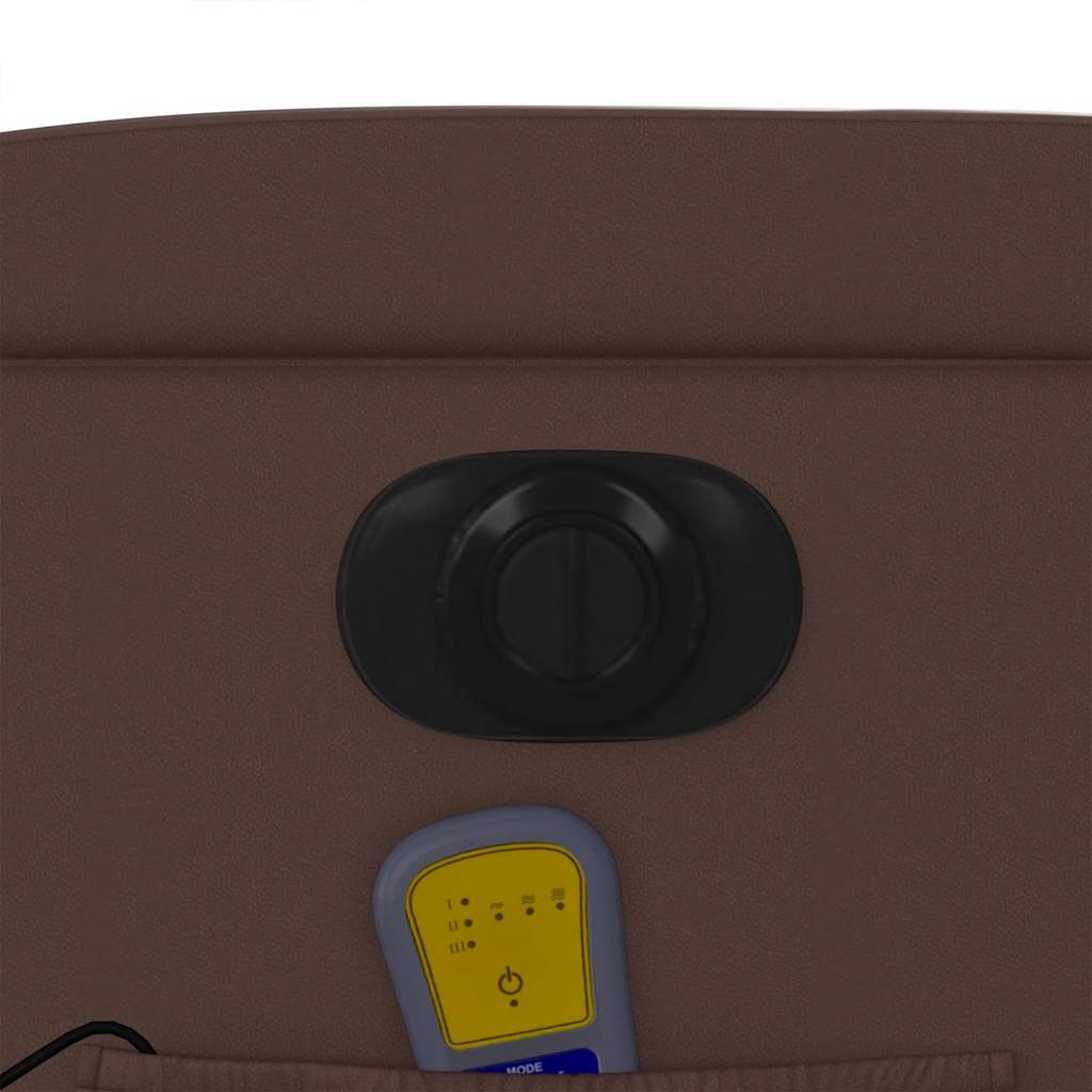 Πολυθρόνα Μασάζ Ηλεκτρική Ανακλινόμενη Καφέ από Συνθετικό Δέρμα - Pakobazaar