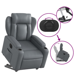 Πολυθρόνα Ηλεκ Ανακλινόμενη με Ανύψωση Συνθετικό Δέρμα