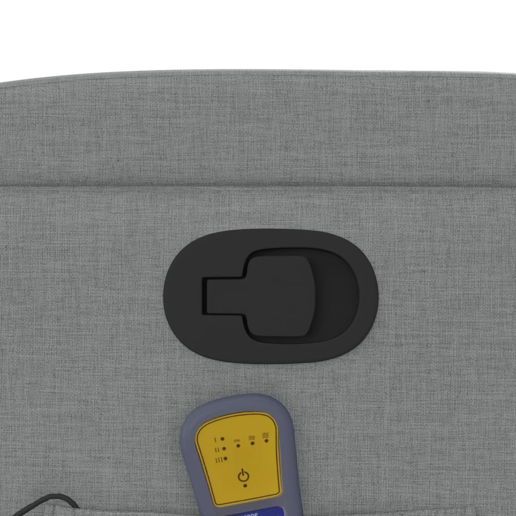 Πολυθρόνα Μασάζ Ανακλινόμενη με Ανύψωση Ανοιχτό Γκρι Υφασμάτινη