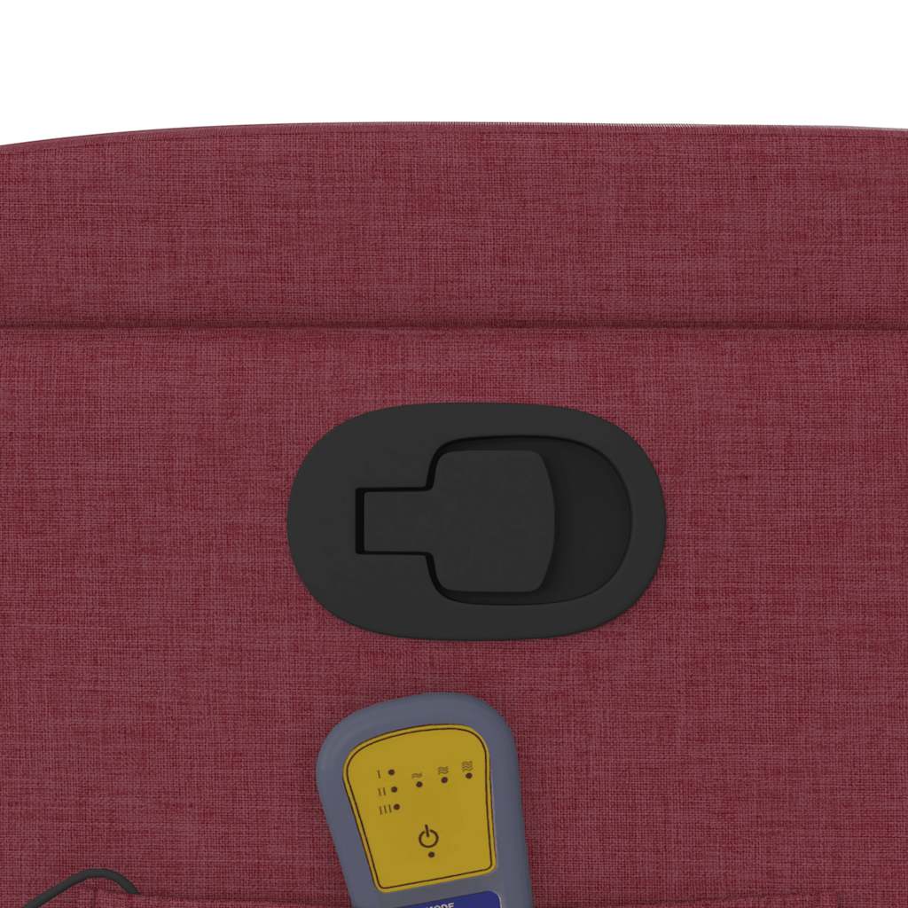 Πολυθρόνα Μασάζ Ανακλινόμενη με Ανύψωση Μπορντό Υφασμάτινη