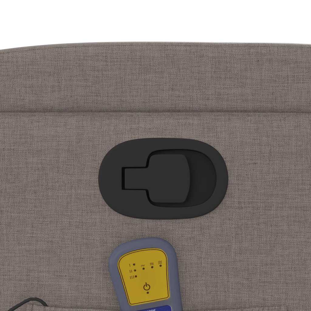 Πολυθρόνα Μασάζ Ανακλινόμενη με Ανύψωση Taupe Υφασμάτινη