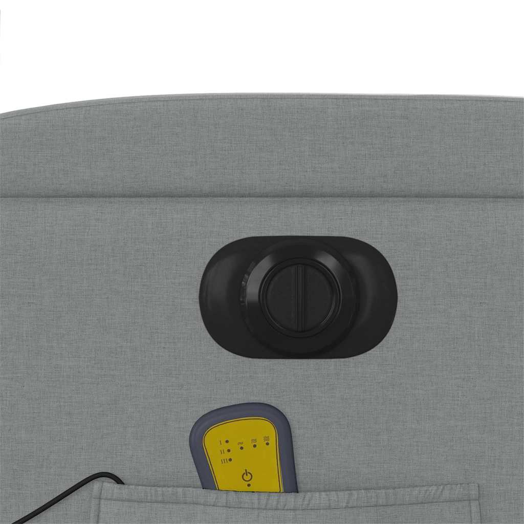 Πολυθρόνα Μασάζ Ηλεκτρική με Ανάκλιση Ανοιχτό Γκρι Υφασμάτινη