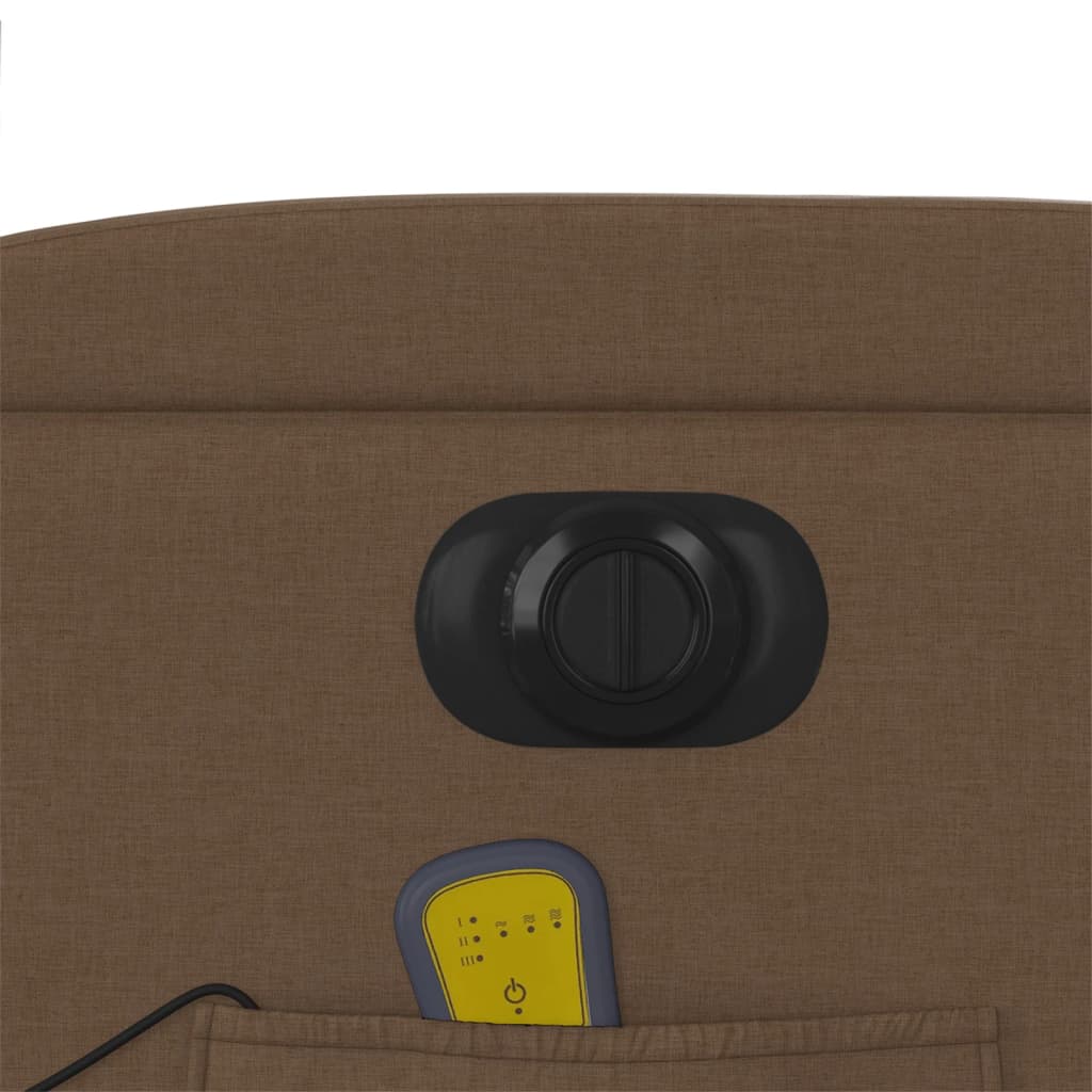 Πολυθρόνα Μασάζ Ηλεκτρική Ανακλινόμενη Καφέ Υφασμάτινη