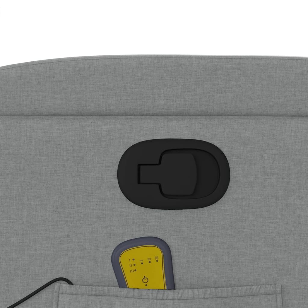 Πολυθρόνα Μασάζ Ανακλινόμενη με Ανύψωση Ανοιχτό Γκρι Υφασμάτινη