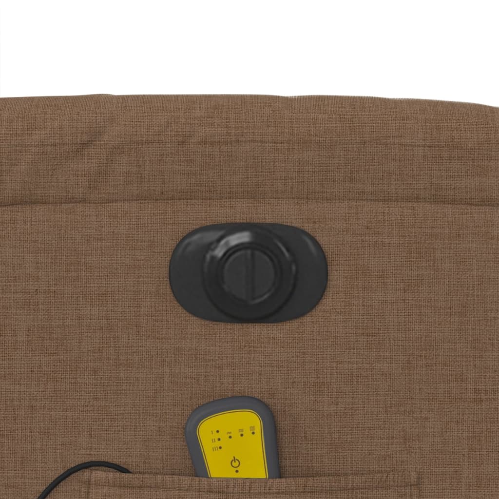 Πολυθρόνα Μασάζ Ηλεκτρική Ανακλινόμενη Καφέ Υφασμάτινη